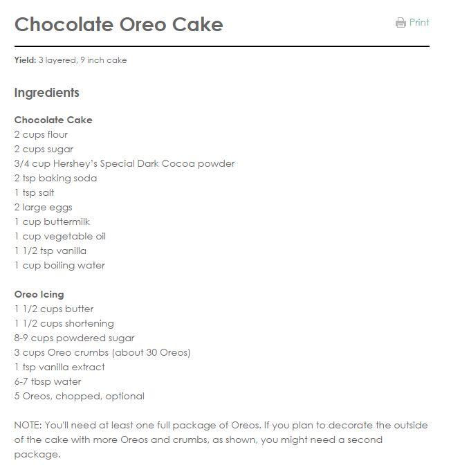 Chocolate Oreo Cake
