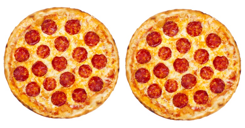 Coming from a girl who eats pizza every week I wouldn't dare tell you to give this amazing thing up. 

In pizza most of the calories come from the crust. So find you a good thin crust and eat all the pizza you want. (Not all thin crust taste good) (Papa Johns is good.)
