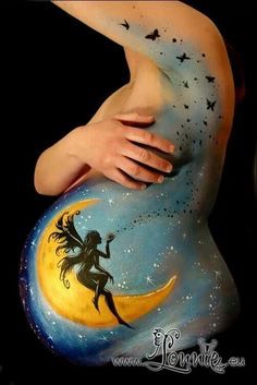 Face And Body Painting: Baby Bump. 