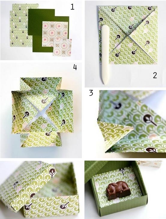 If you’ve always wanted to try origami, this gift box is an easy way to learn: