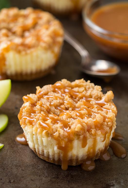 Caramel Apple Cheesecakes With Streusel Topping