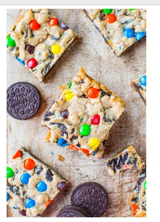 Loaded M&M Oreo Cookie Bars!!