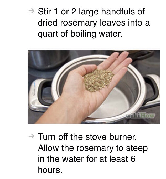 Brew a basic rosemary tea for use in a variety of hair treatments.