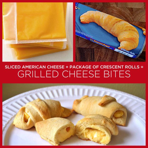 33. Sliced American Cheese + Package of Crescent Rolls = Grilled Cheese Bites
