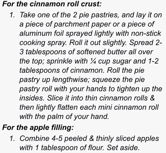 Apple cream pie with a cinnamon roll crust