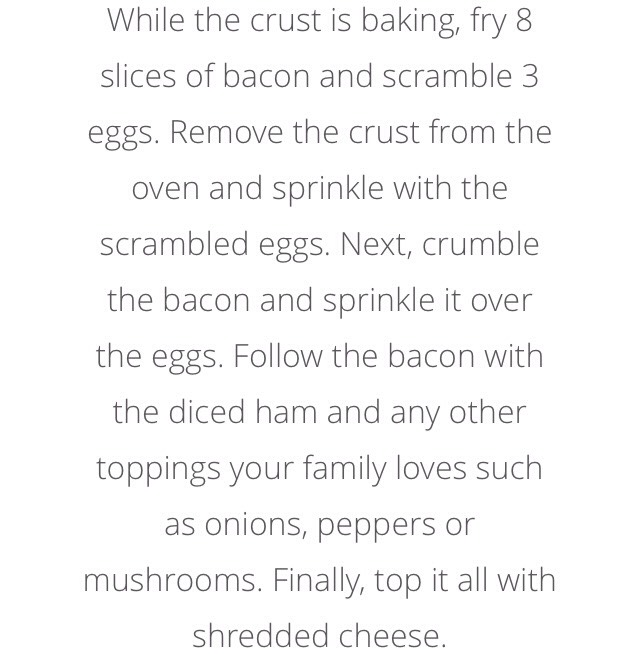 Breakfast pizza with hash brown crust