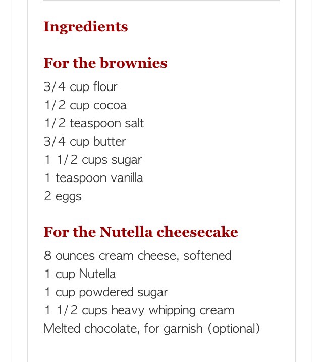 "THE BEST NUTELLA CHEESECAKE BROWNIES"