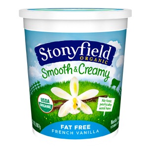A cup and a half of vanilla yogurt. Any kind