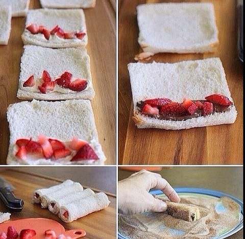 Strawberry and Nutella bread