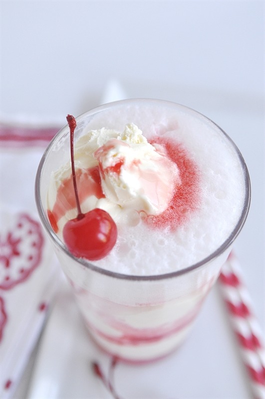 Vanilla Cherry Ice Cream Float 🍒