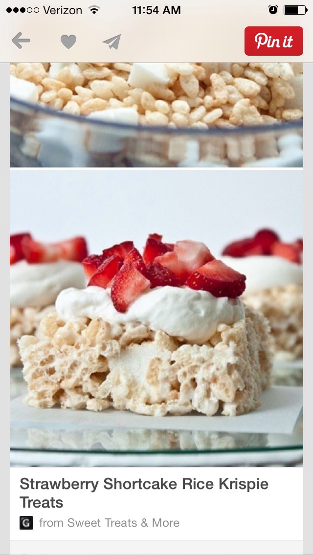 Strawberry Shortcake Rice Crispy Treat