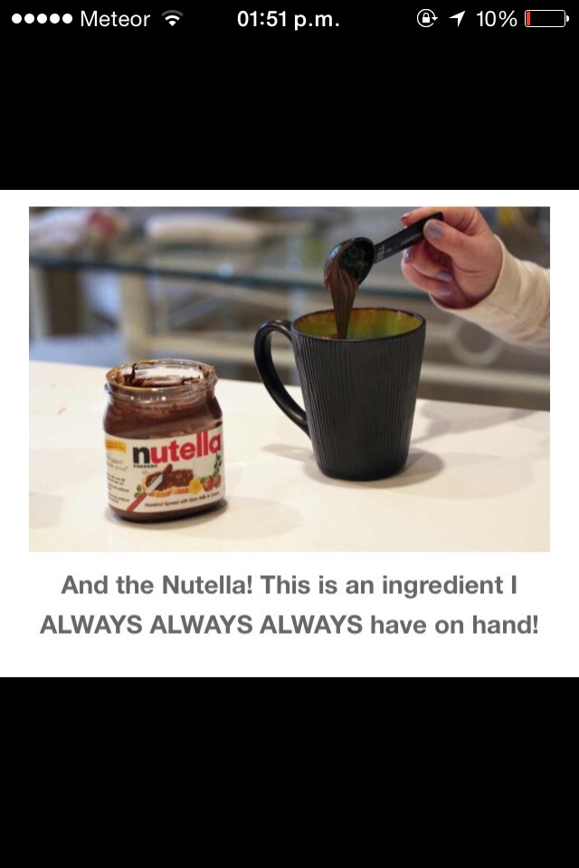 Nutella Brownie In A Mug