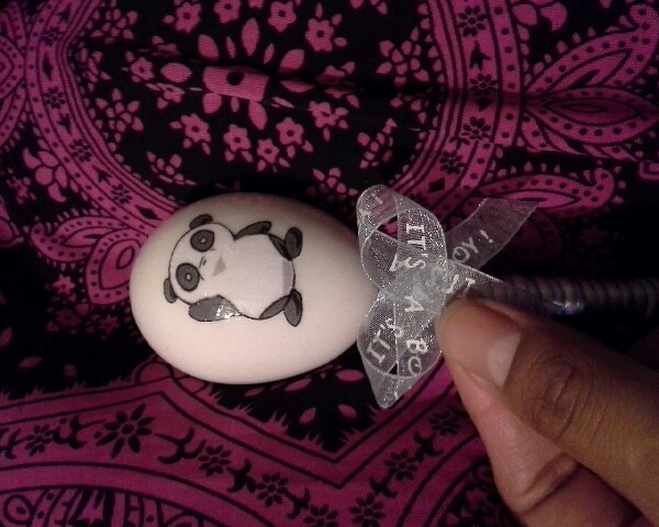 8. Make a bow and glue it.