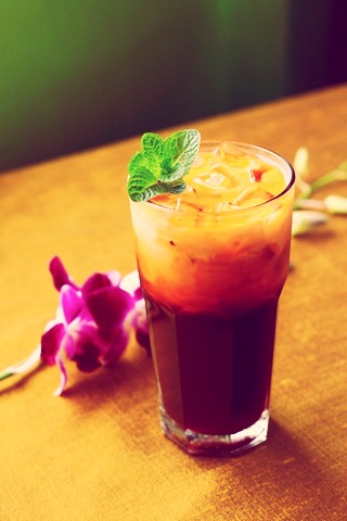 
Fill 6 tall glasses with crushed ice and add tea to 3/4 full. Add 1 tablespoon cream and 1 tablespoon condensed milk to each glass.
Serve with iced-tea spoon so guests can swirl the mixture themselves.

