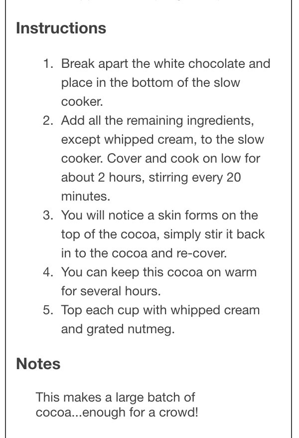 "DELICIOUS SPICED WHITE CHRISTMAS COCOA"