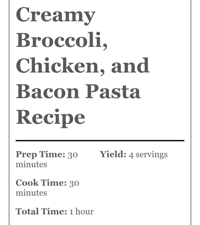 Creamy Chicken, Broccoli, & Bacon Pasta!