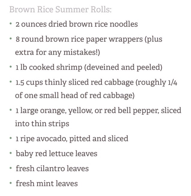 Healthy Brown Rice Shrimp Rolls With Peanut Lime Dipping Sauce 