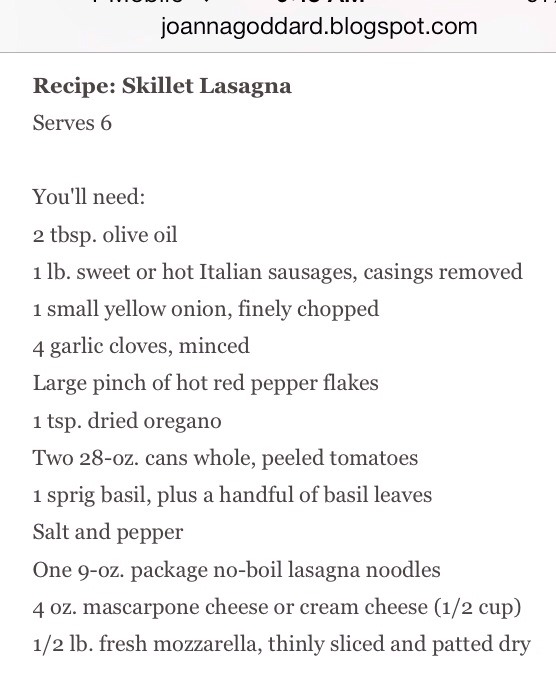 An Easy Lasagna Recipe That Can Be Made In A Skillet.