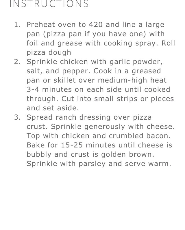 Marvelous Bacon Chicken Ranch Pizza 