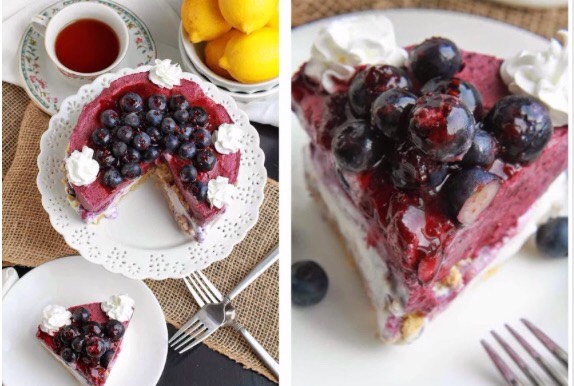 Blueberry lemon ice cream cake 