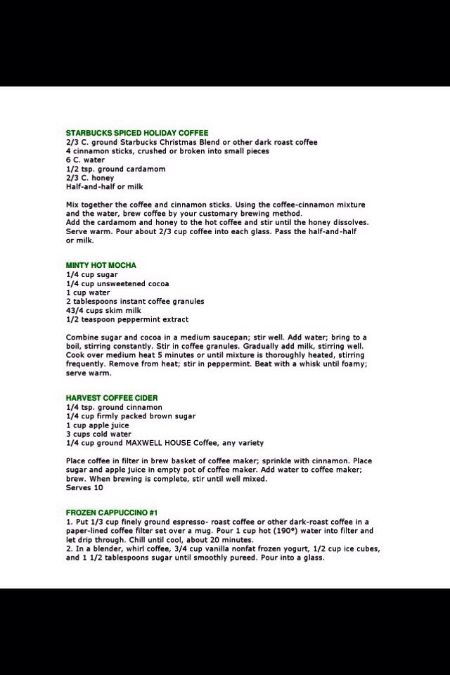 DIY Starbucks Recipes!!!! 