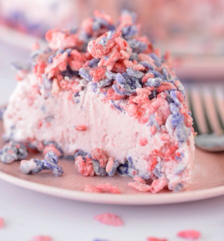 Strawberry crunch ice cream  cake