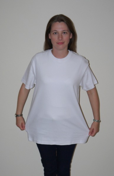 You need 2 white t- shirts. Plain, no patterns.    