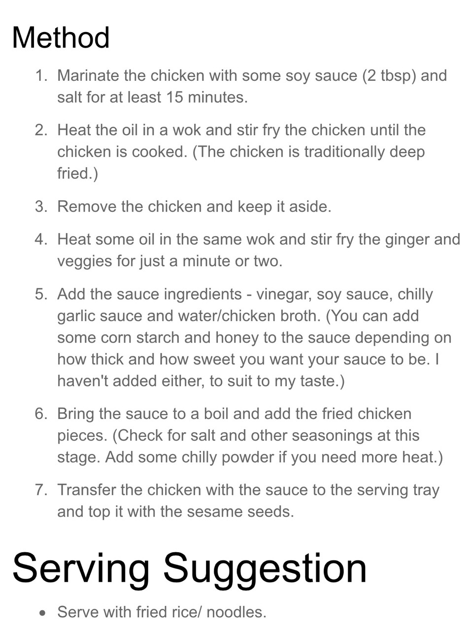 Sesame Chicken