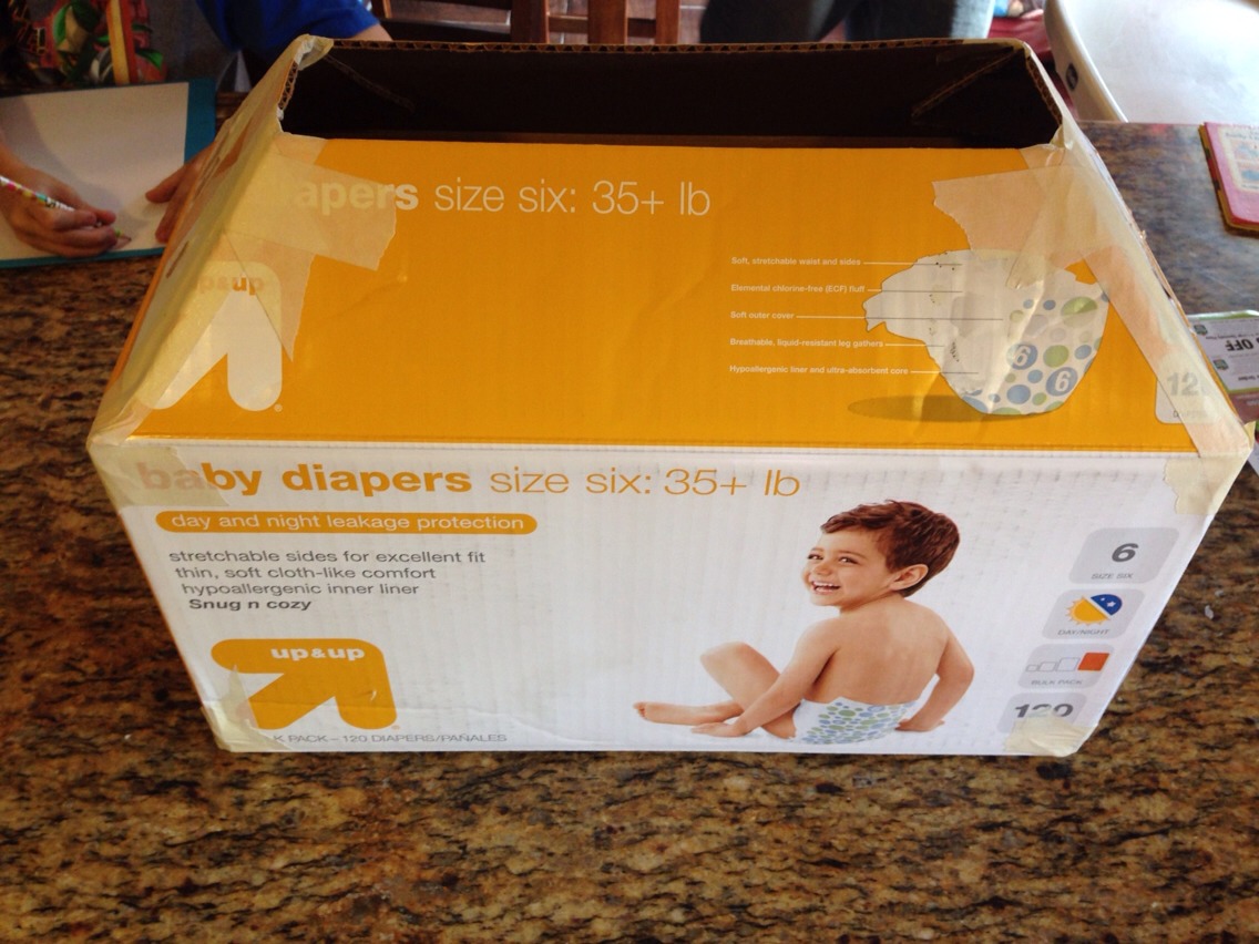 Use the masking tape to make a stronger hold for the box. Tape all edges, bottom, and corners to cover holes.