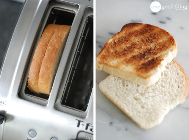 When toasting bread for sandwiches, put two slices of bread in one toaster slot. That way the bread gets toasty on the outside but stays soft on the inside