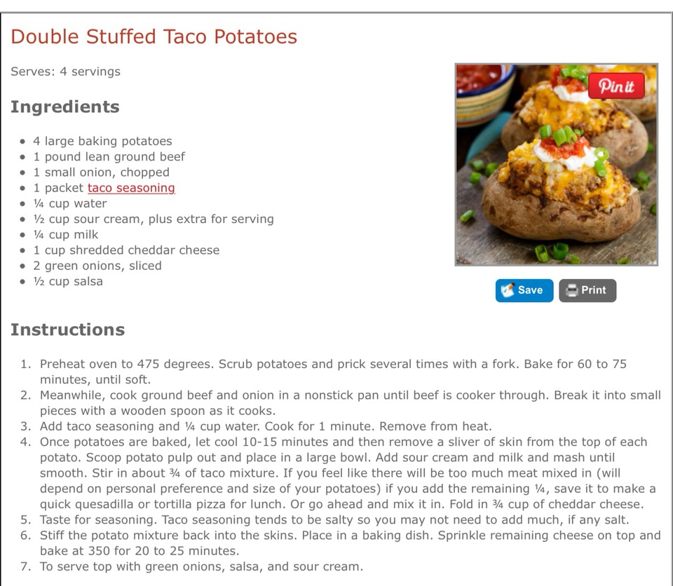 Double Stuffed Taco Potatoes 