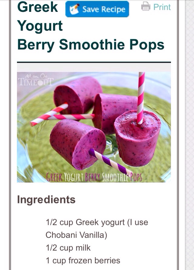 Greek Yogurt Berry Smoothie Pops!!!