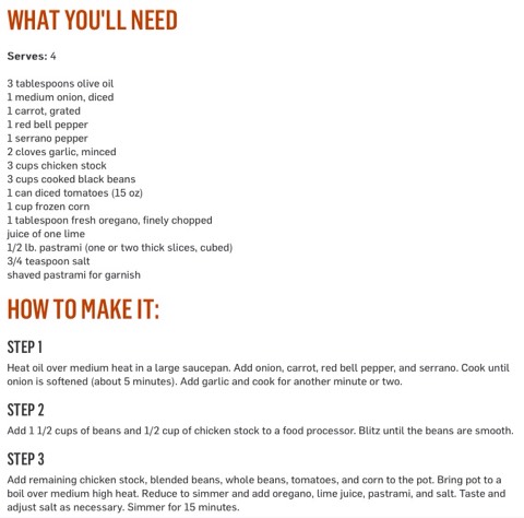 Black Bean And Pastrami Soup 