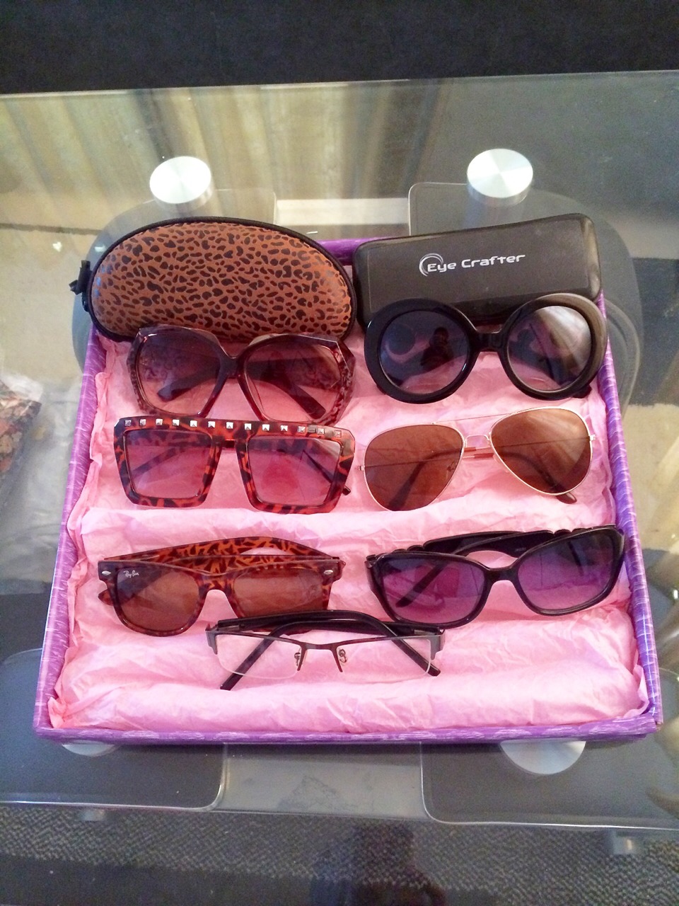 Wrap it with your favorite wrapping paper and voila, you're done. Piece of cake, right? :) You can now place your eyewear collection for organization and display :)