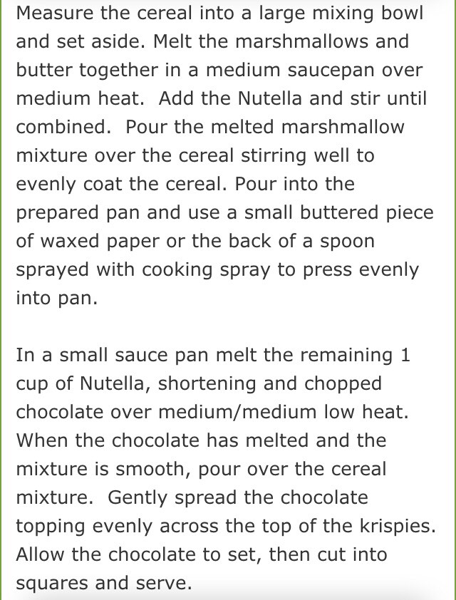 Nutella Rice Krispies Treats!  