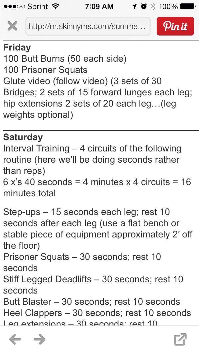 7 Day Summer Butt Challenge.