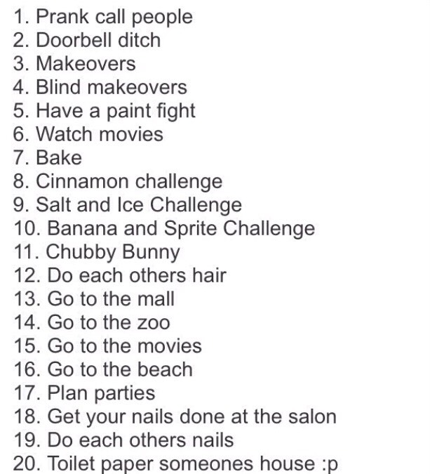 100 Crazy Activities To Do With Your BestFriends!ππ