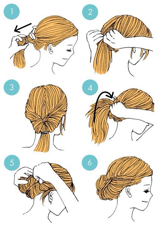 Six Steps Or Less //Hair Style Steps Drawings// 
