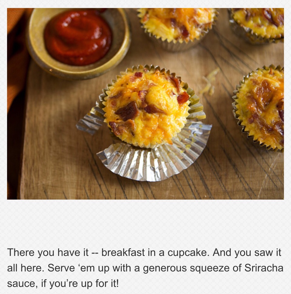 Bacon Egg Breakfast Cupcakes