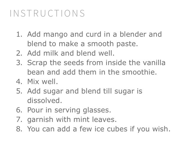 Mango Vanilla Smoothie