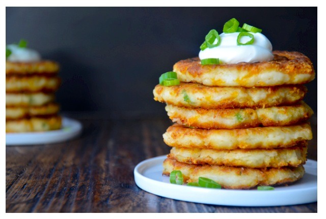 Cheesy Left Over Mashed Potatoes Pancakes 