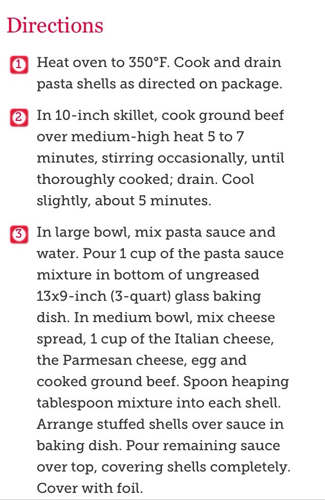 Three Cheese Beef Pasta Shells