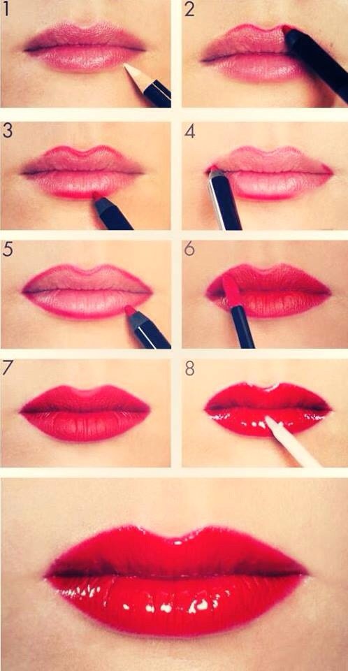 💋💋Sexy Red Lips Makeup Step By Step💋💋